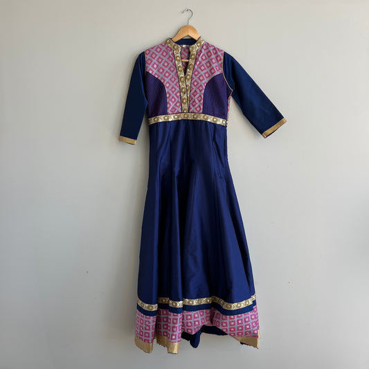 Blue & Pink Anarkali Set