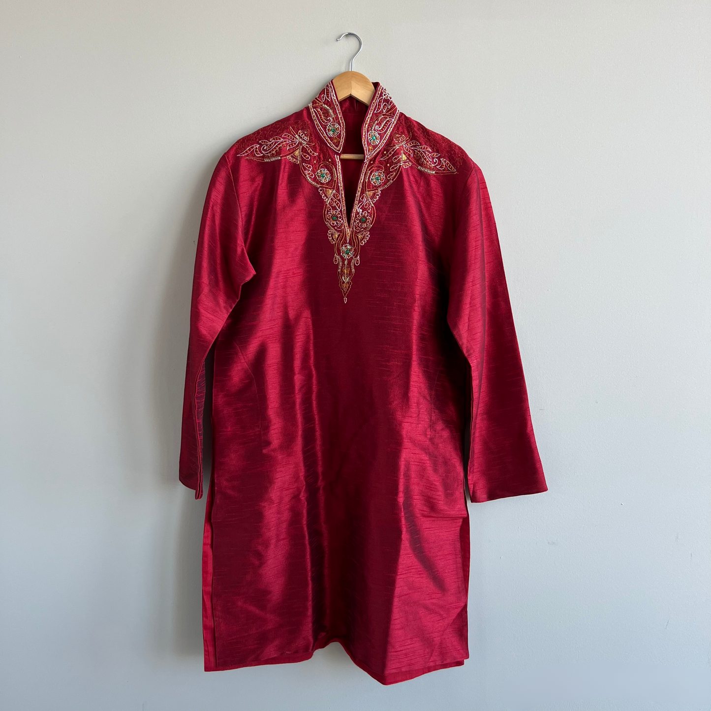 Red Silk Kurta for Men