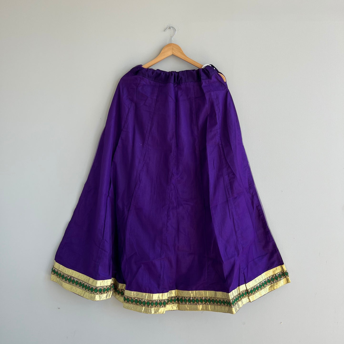 Kids Purple and Green Silk Lehenga Choli Set - Perfect for Weddings and Cultural Events